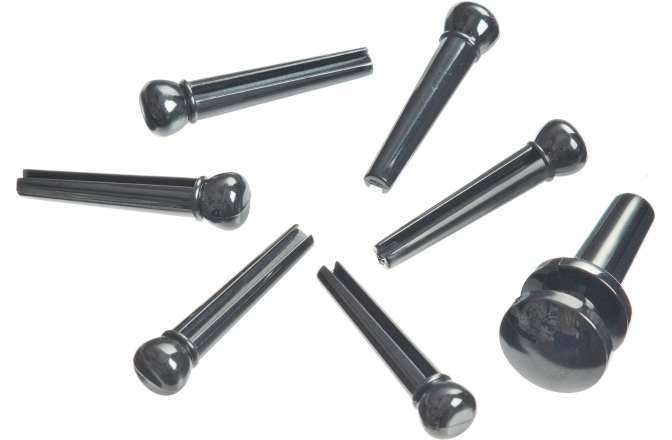 Set pini corzi și end pin Daddario Injected Molded Bridge Pins with End Pin Set of 7 Ebony