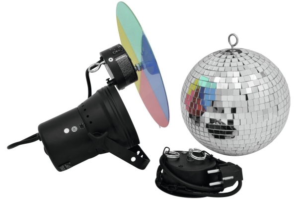 Mirror Ball Set 20cm with Pinspot