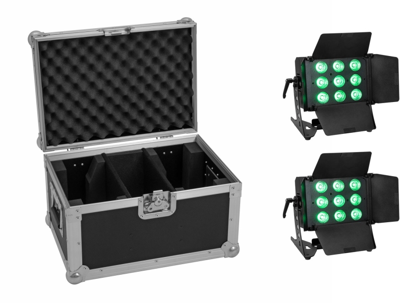 Eurolite Set 2x LED CLS-9 QCL RGB/WW 9x7W + Case