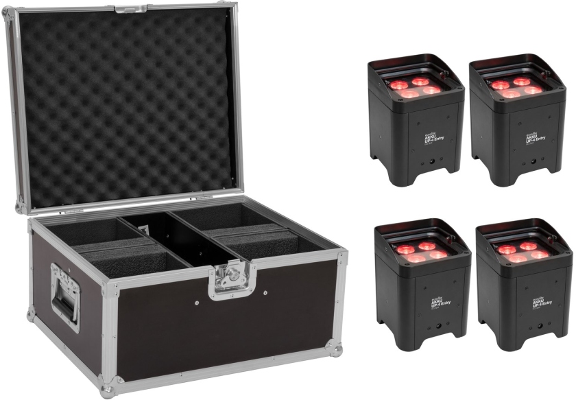 Eurolite Set 4x AKKU UP-4 Entry QCL Spot + Case