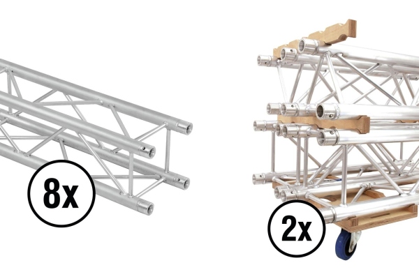 Alutruss Set QUADLOCK QL-ET34-2000 + Truss transport board