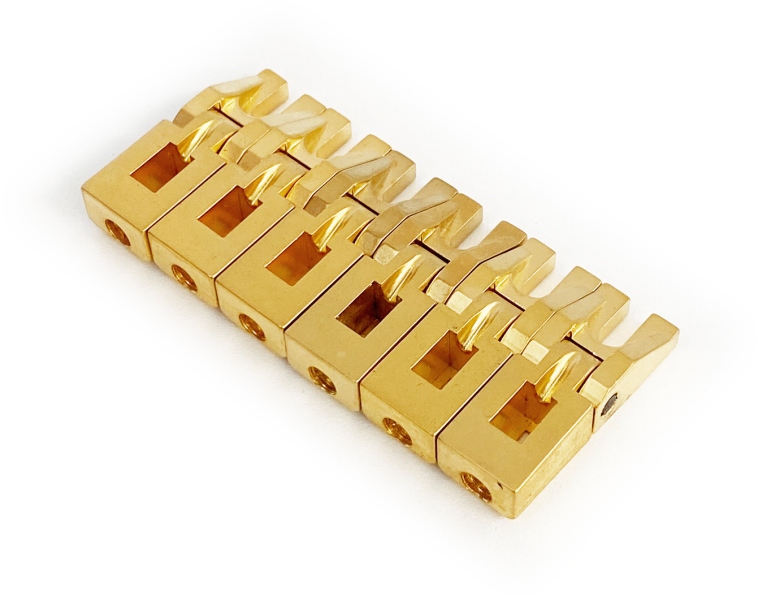 Floyd Rose FRXBSSSGP - FRX Bridge Saddles Set - Satin Gold