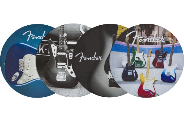 Fender Guitars Coasters 4-Pack Multi-Color Leather Fender Guitars Coasters 4-Pack Multi-Color Leather