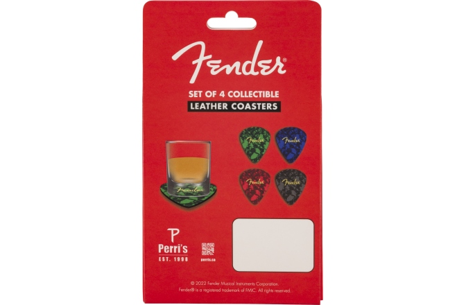 Set Suport de Pahare Fender Pick Shape Logo Coasters 4-Pack Multi-Color