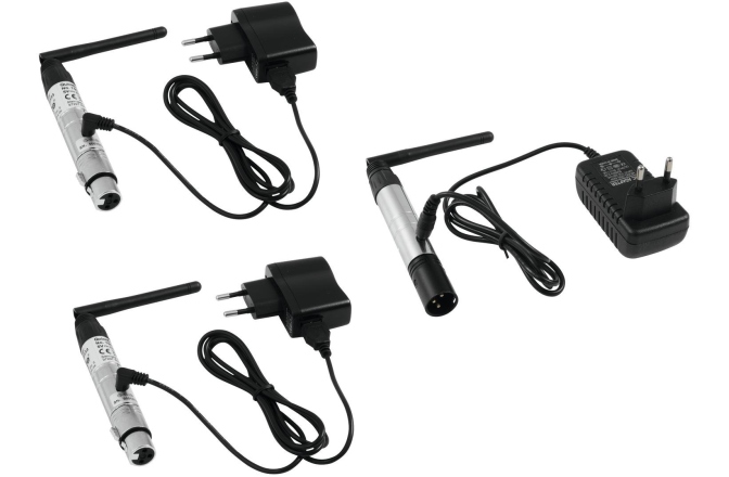 Set transmițător DMX fără fir cu 2 receptoare Eurolite Set transmițător DMX fără fir cu 2 receptoare 