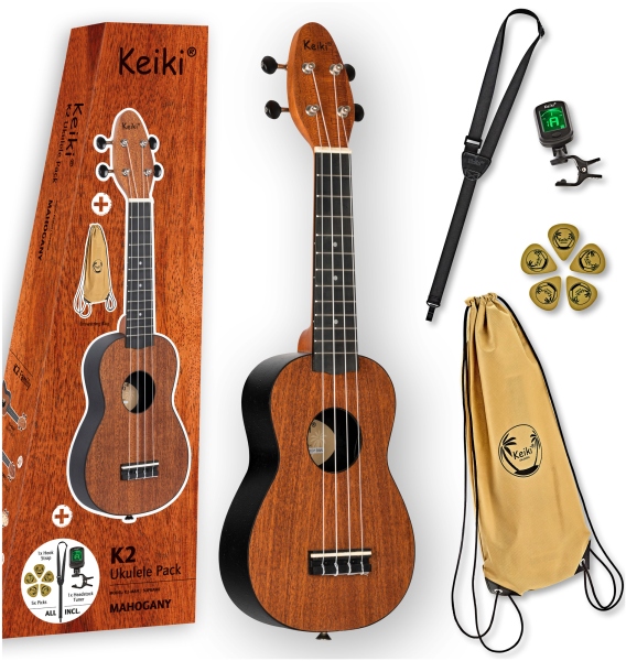 Ortega KEIKI K2 Series Ukulele Set 4 String ''Mahogany