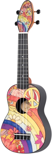 Ortega Keiki Ukulele Pack Soprano Peace '68 Left Hand