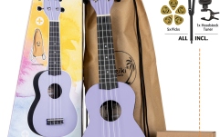 Set ukulele sopran Ortega KEIKI K2 Series Ukulele Set 4 String ''Lavender Field" - incl. Gymbag/H-Tuner/5 Picks/Strap
