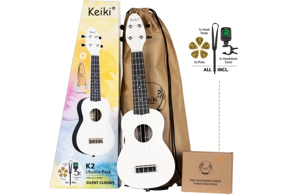KEIKI K2 Series Ukulele Set 4 String ''Silent Clouds KEIKI K2 Series Ukulele Set 4 String ''Silent Clouds