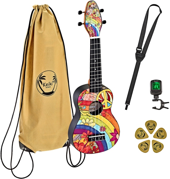 Ortega Keiki Ukulele Pack Soprano Peace '68 K2-68