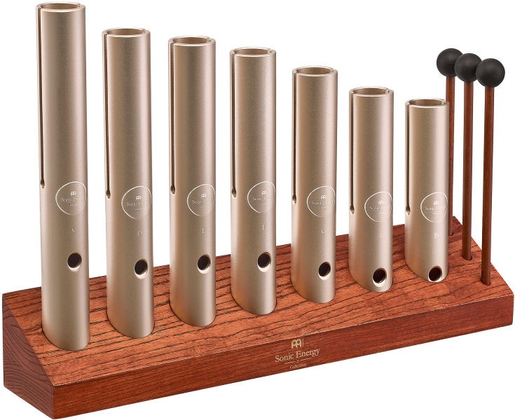 Meinl 7-piece Wah-Wah Tube Chakra Set, 432 Hz, Champagne gold
