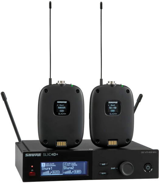 Shure SLXD14D+ Dual Wireless Bodypack System G65