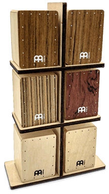 Meinl Cajon Shaker Sales Display (incl. 6 Shaker) - 2x SH50.2/ 2x SH51/ 1x Zebrano Cajon/ 1x Burl Cajon