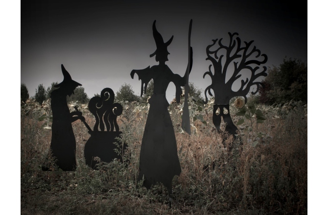 Siluetă din metal, copac fantomă Europalms Silhouette Metal Ghost Tree, 150cm