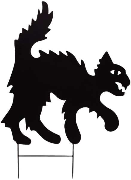 Europalms Silhouette Metal Cat, 53cm