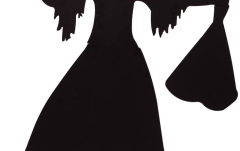 Siluetă vrăjitoare Europalms Silhouette Metal Witch with Broom, 140cm