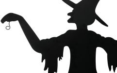 Siluetă vrăjitoare Europalms Silhouette Metal Witch with Broom, 140cm