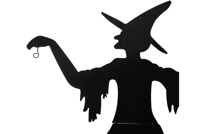 Siluetă vrăjitoare Europalms Silhouette Metal Witch with Broom, 140cm