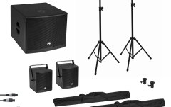 Sistem audio sonorizare Omnitronic Set MOLLY 2.1 Active System Sub + 2x Top + Accessories, black