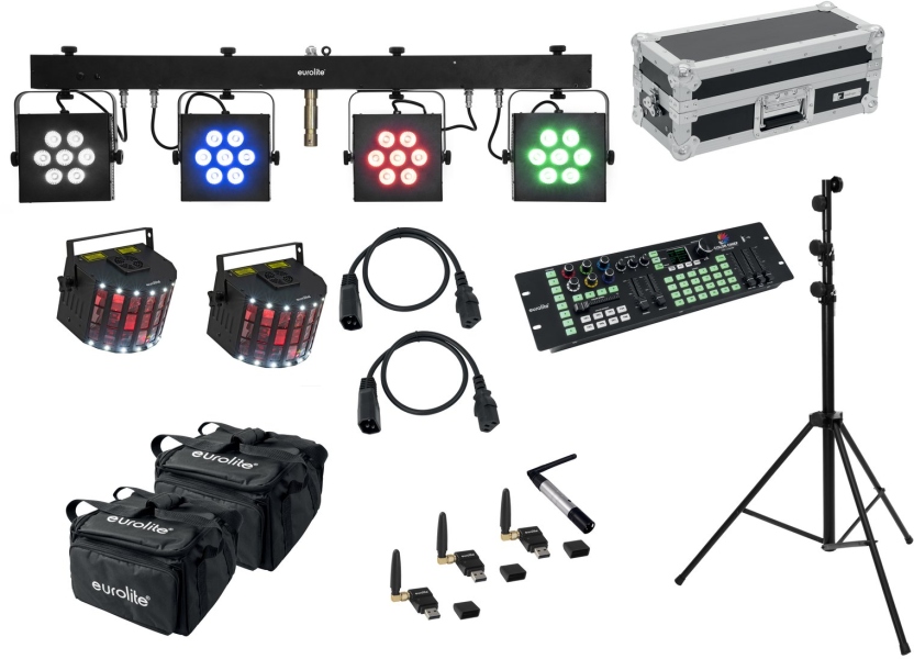 Eurolite Set LED KLS-3002 + Laser Derby Mobile Bundle