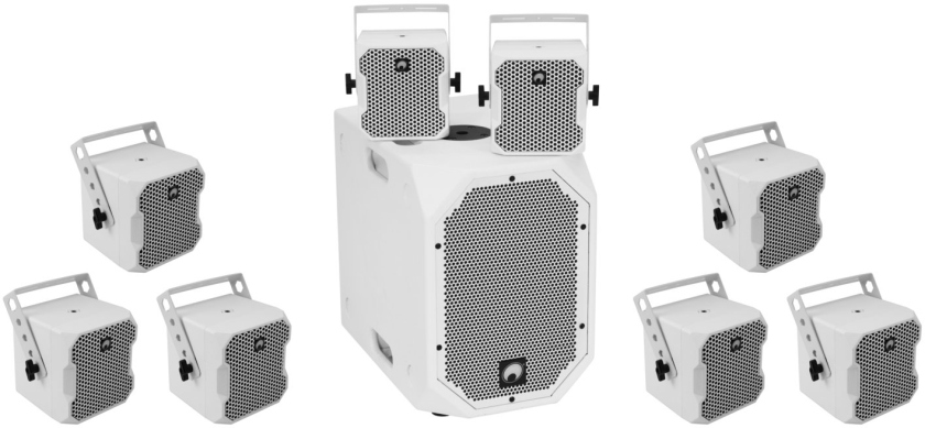 Omnitronic Set BOB-10A WH + 8 x BOB-4 WH