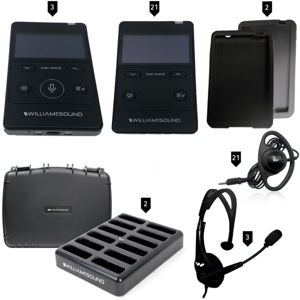 Williams AV 21-Person Portable Digi-Wave Interpretation System (Rechargeable)