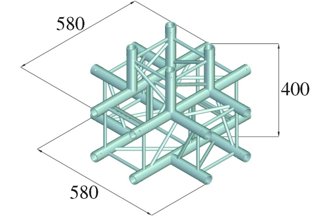 Sistem truss în 5 puncte Alutruss DECOLOCK DQ4-SPAT51 5-Way Corner bk