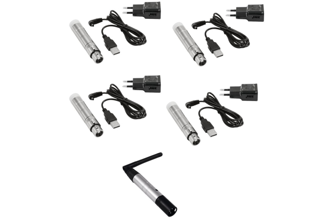 Sistem wireless DMX Eurolite Set QuickDMX 1x transmitter + 4x AKKU receiver