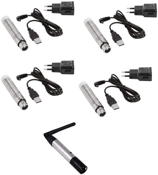 Eurolite Set QuickDMX 1x transmitter + 4x AKKU receiver