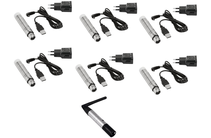 Sistem wireless DMX Eurolite Set QuickDMX 1x transmitter + 6x AKKU receiver