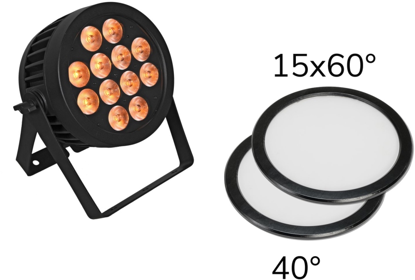 Eurolite Set LED IP PAR 12x9W SCL Spot + 2x Diffuser cover (15x60° and 40°)