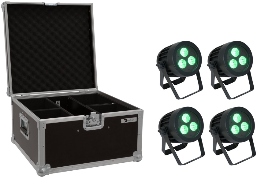 Eurolite Set 4x LED IP PAR 3x8W QCL Spot + Case