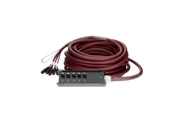 Klotz RamCAT 5-fold network multicore system, highly flexible RC5-LB5V cable, TrussLink stagebox, standard versionCAT5e (S/UTP) / etherCON - etherCON - 50 m