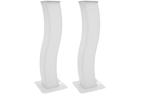 Eurolite 2x Stage Stand 150cm curved incl. Cover and Bag, white