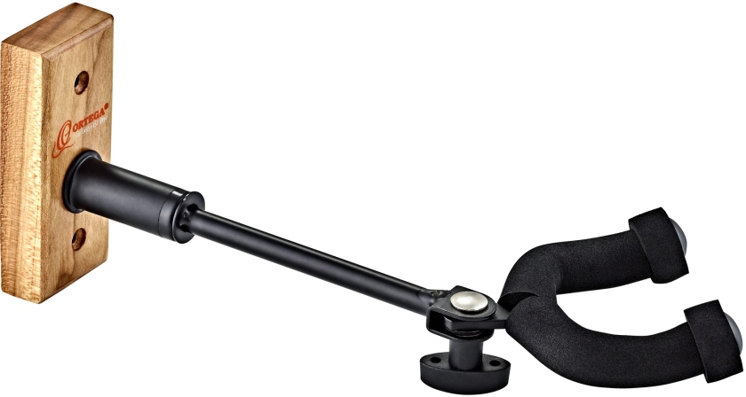 Ortega Wall Hanger for Guitar & Bass - Adjustable wall hanger - Walnut Wood