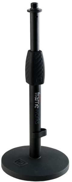 Gator Frameworks Desktop Mic Stand with Round Base and Twist Clutch