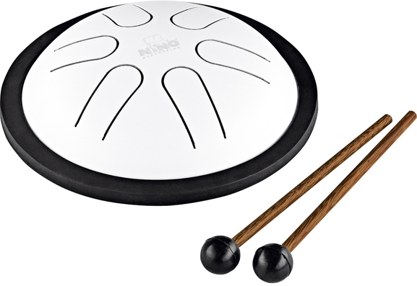 Nino Percussion Mini Melody Steel Tongue Drum 5.5 White