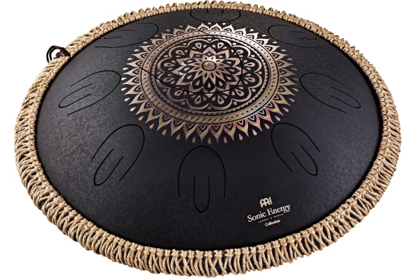 Meinl Sonic Energy Octave Steel Tongue Drum, Black, Engraved floral design, D Kurd, 9 Notes, 16 Meinl Sonic Energy Octave Steel Tongue Drum, Black, Engraved floral design, D Kurd, 9 Notes, 16
