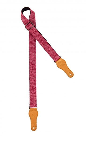 Ortega denim ukulele strap - pink