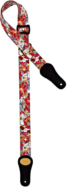 Ortega Nylon Ukulele Strap with Suede - 37mm ''El Muerto''