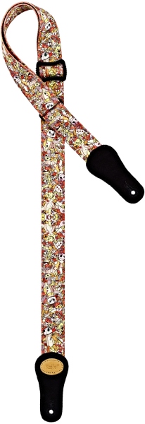 Ortega Nylon Ukulele Strap with Suede - 37mm ''Voodoo Puppet''