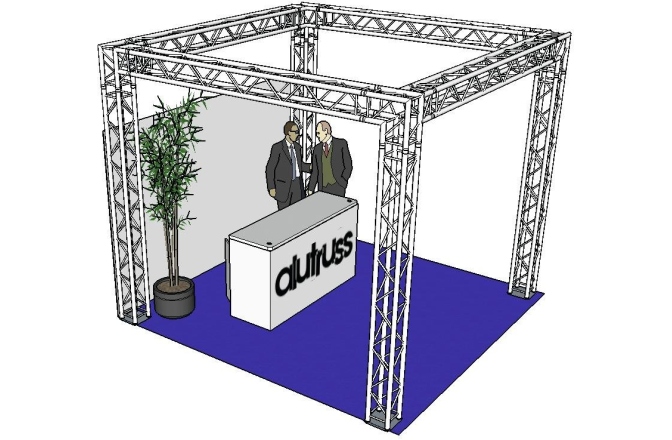 Structură aluminiu  Alutruss Truss set QUADLOCK 6082 square 4x4x3.5m (WxDxH)