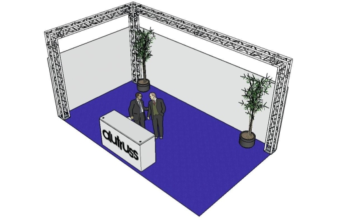 Structură metalică în formă de L Alutruss Truss set QUADLOCK 6082 L-Figure 7x4x3.5m (WxDxH)