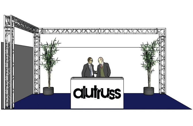 Structură metalică în formă de L Alutruss Truss set QUADLOCK 6082 L-Figure 7x4x3.5m (WxDxH)