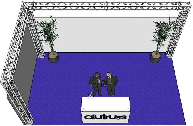 Structură metalică în formă de L Alutruss Truss set QUADLOCK 6082 L-Figure 7x4x3.5m (WxDxH)