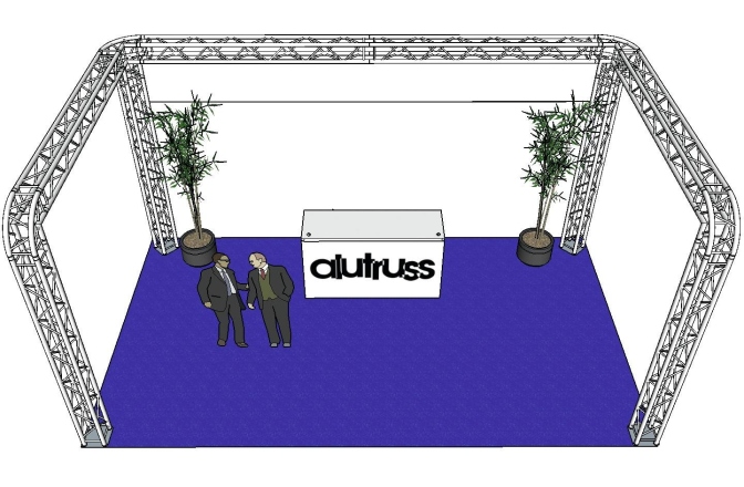 Structură metalică în formă de U Alutruss Truss set QUADLOCK 6082R U-Figure 7x4x3.5m (WxDxH)