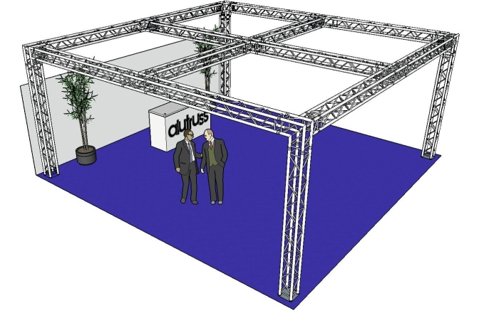 Structura metalica integrala Alutruss Truss set QUADLOCK 6082 square 7.71x7.71x3.5m (WxDxH)