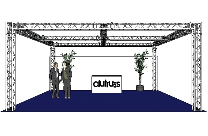 Structura metalica integrala Alutruss Truss set QUADLOCK 6082 square 7.71x7.71x3.5m (WxDxH)