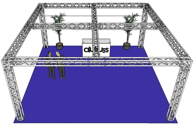 Structura metalica integrala Alutruss Truss set QUADLOCK 6082 square 7.71x7.71x3.5m (WxDxH)