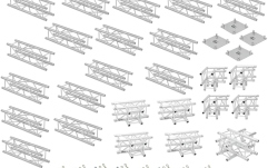 Structura metalica integrala Alutruss Truss set QUADLOCK 6082 square 7.71x7.71x3.5m (WxDxH)